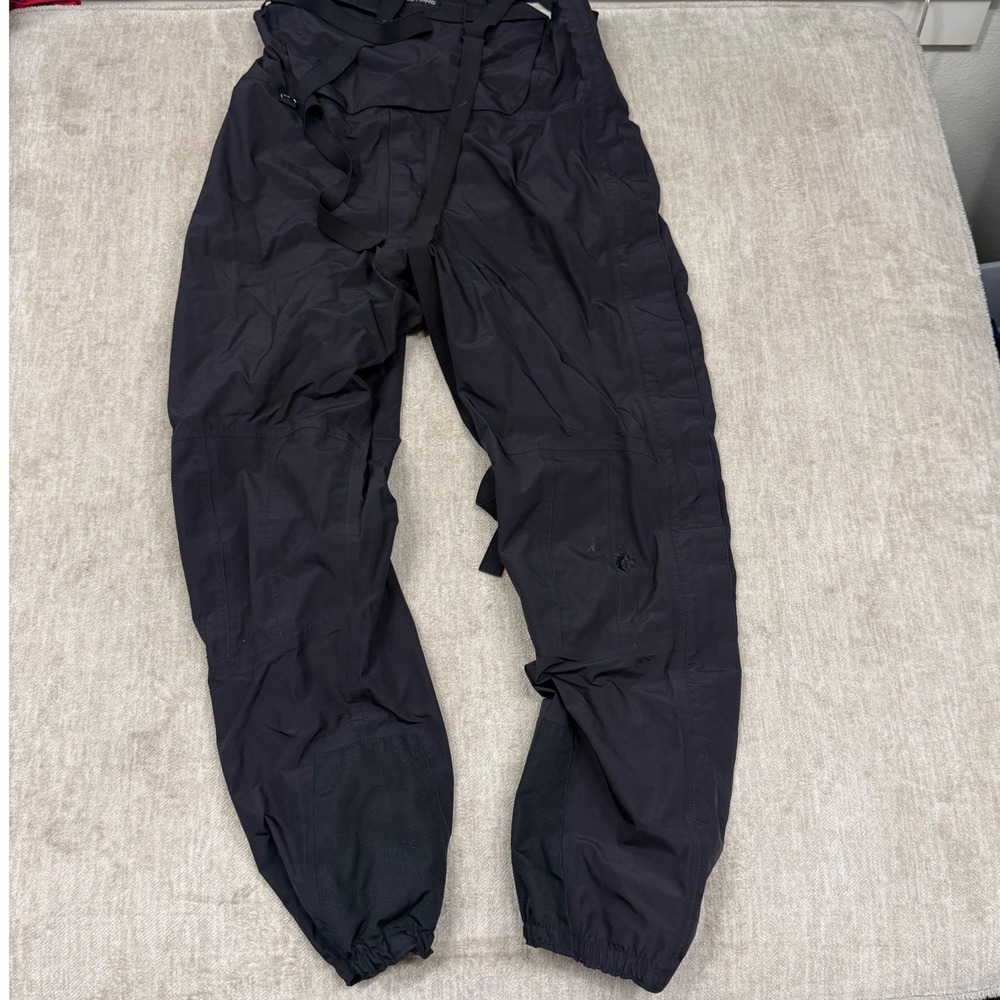 Moonstone Vintage Black‎ Technical Ski Snow Bib Overalls Full Side Zip Mens XL